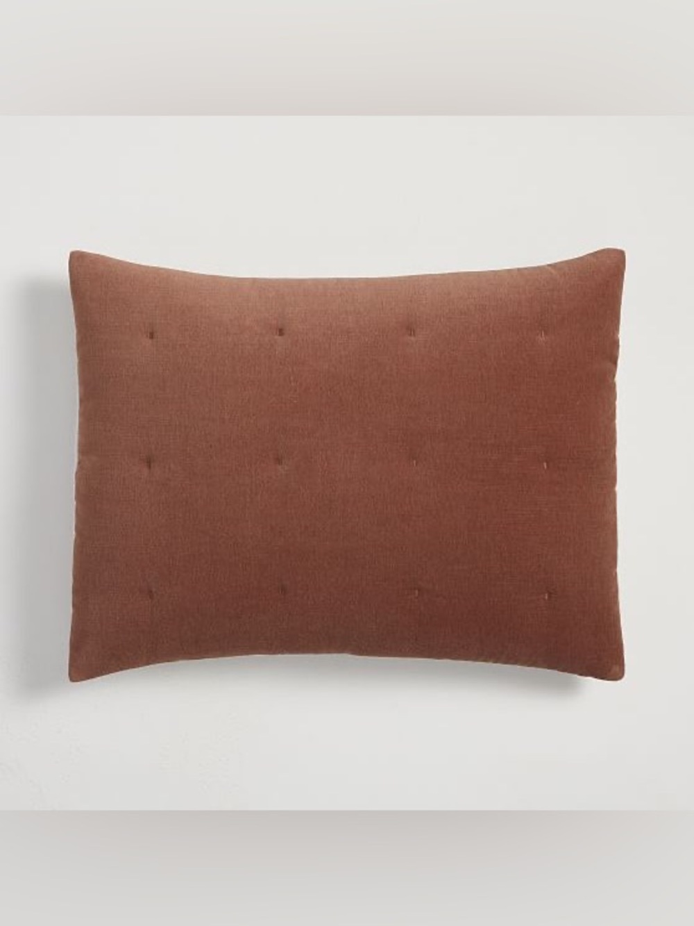West Elm Cotton Velvet Standard Shams Set of 2 Burnt Umber Pair Duo